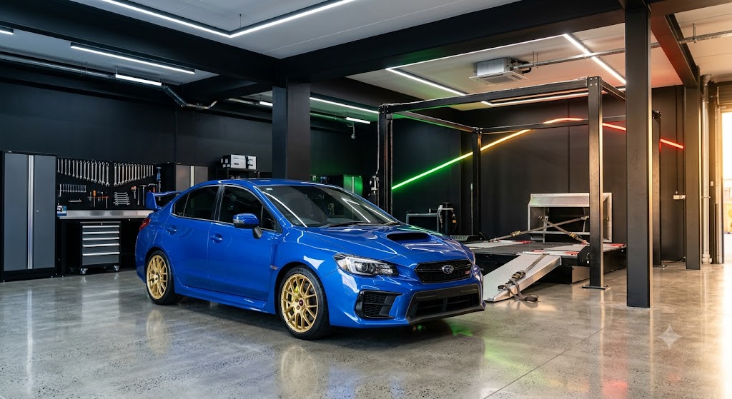 2018 Subaru WRX STI on the four-wheel dyno at ChilliTuned workshop